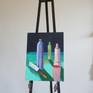 On an easel