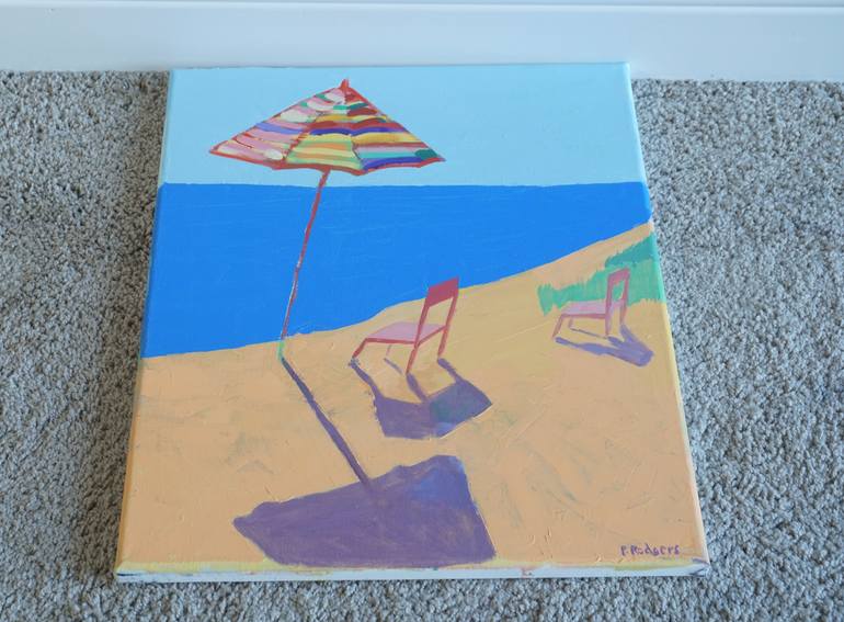Original Expressionism Beach Painting by Patty Rodgers