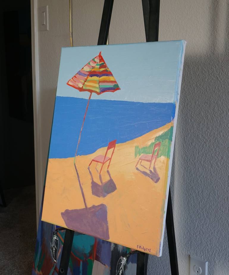 Original Minimalism Beach Painting by Patty Rodgers