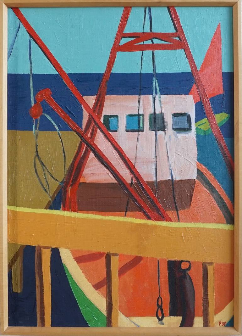 Original Abstract Boat Painting by Patty Rodgers