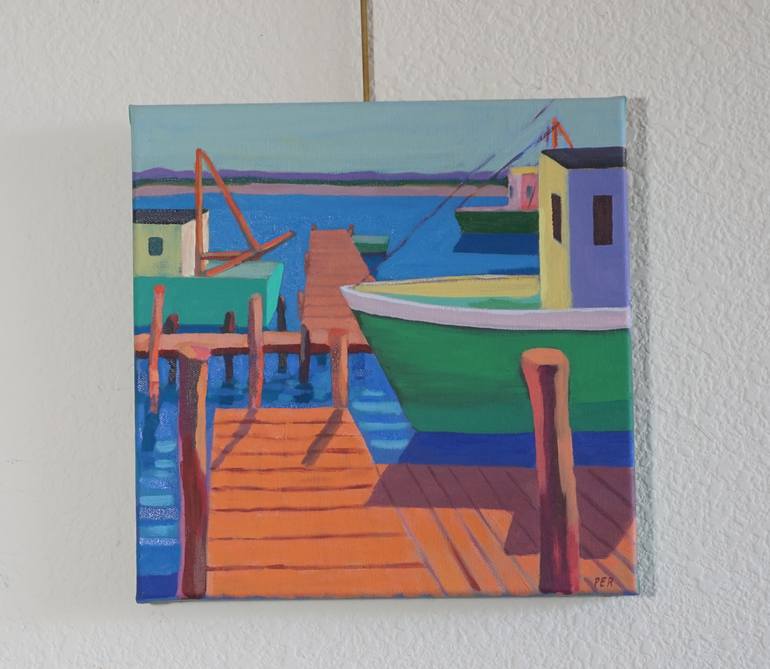 Original Expressionism Boat Painting by Patty Rodgers