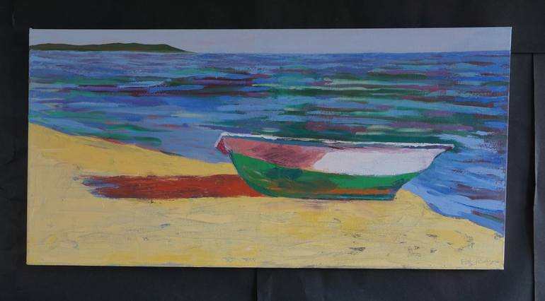 Original Expressionism Beach Painting by Patty Rodgers