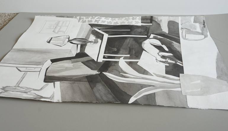 Original Abstract Interiors Drawing by Patty Rodgers