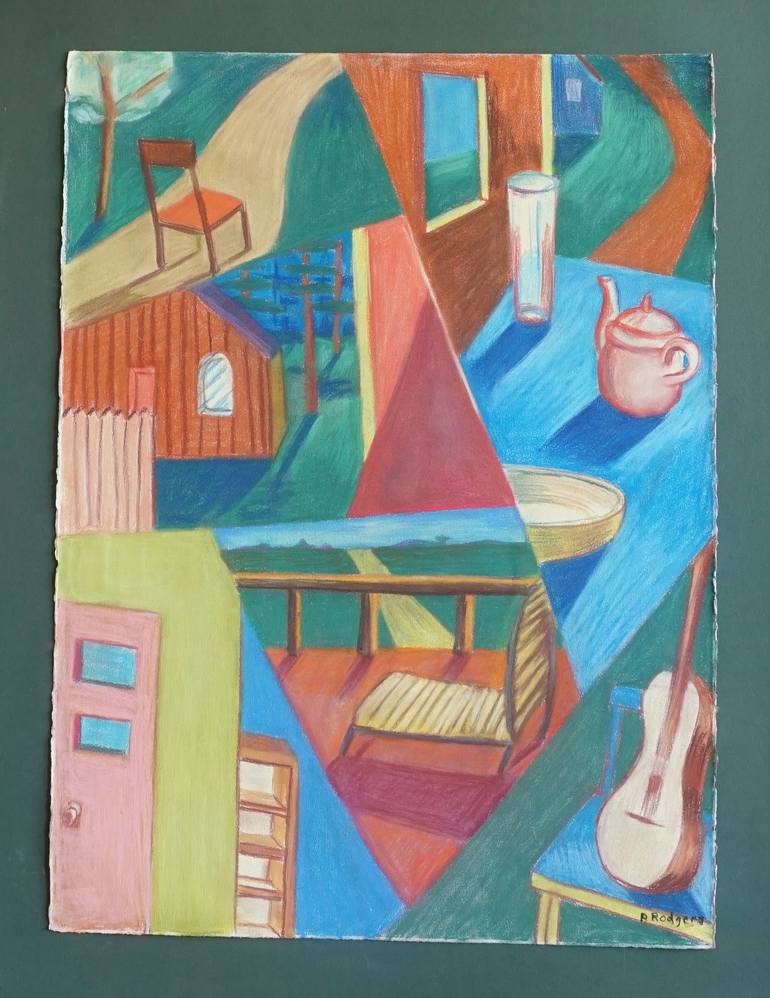 Original Abstract Interiors Drawing by Patty Rodgers