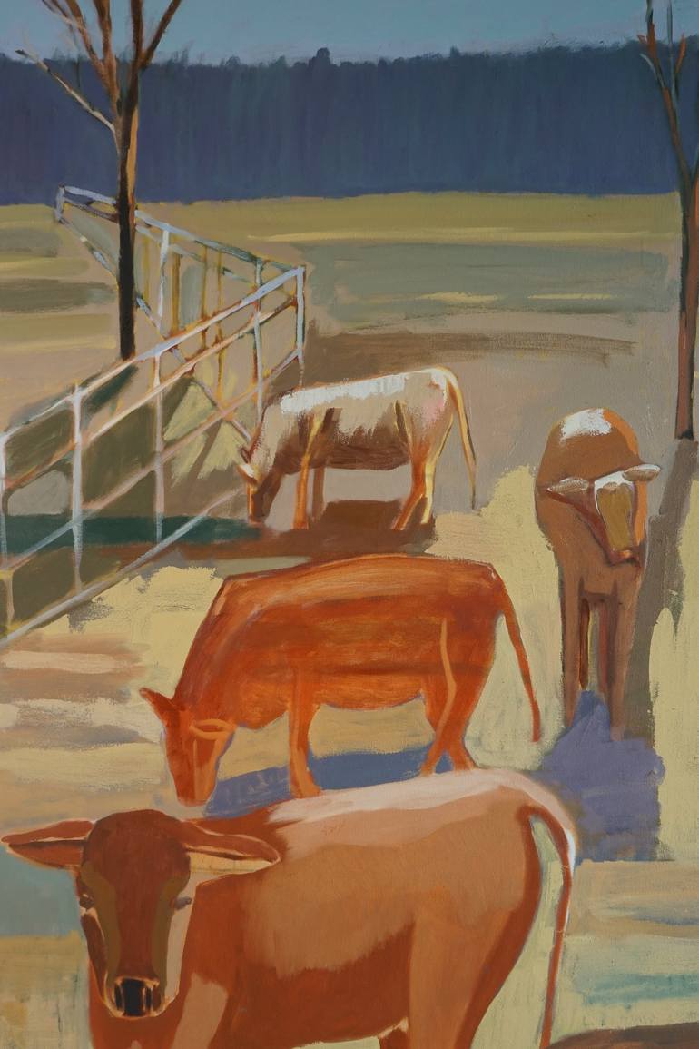 Original Abstract Cows Painting by Patty Rodgers