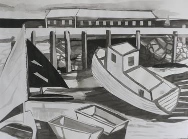 Print of Art Deco Boat Drawings by Patty Rodgers