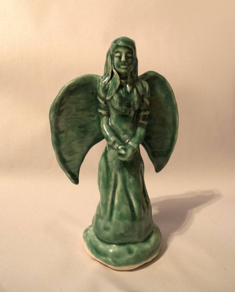 Jade Angel, # 1 - Ceramic Angel Sculpture - Print