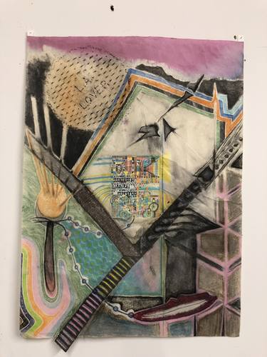 Original Expressionism Abstract Collage by Clifford Eberly