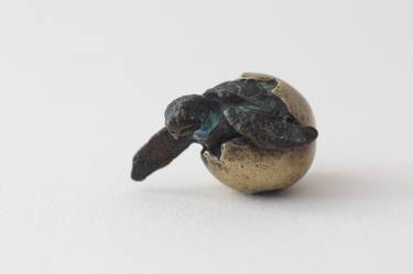 Hatching Turtle. Bronze. Signed. Edition 1/22. thumb