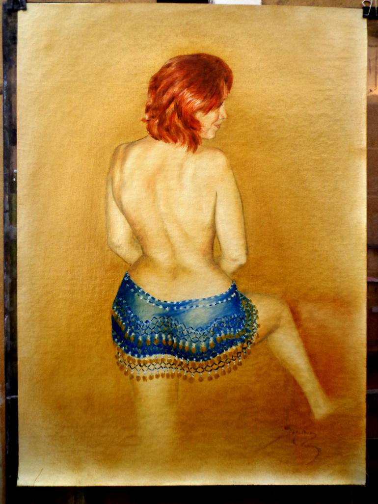 Original Realism Women Painting by Rogerio Miguel Rodrigues Silva