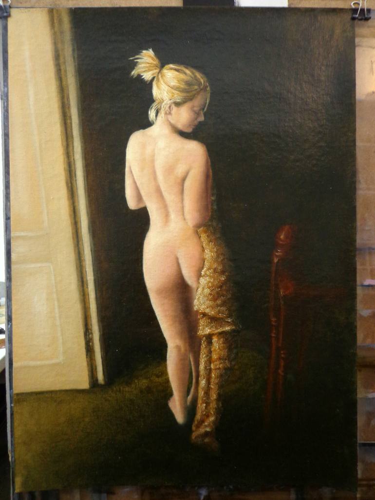Original Realism Nude Painting by Rogerio Miguel Rodrigues Silva