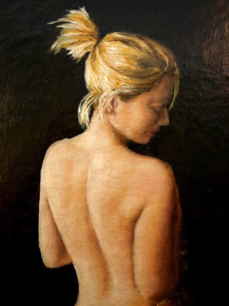 Original Realism Nude Painting by Rogerio Miguel Rodrigues Silva