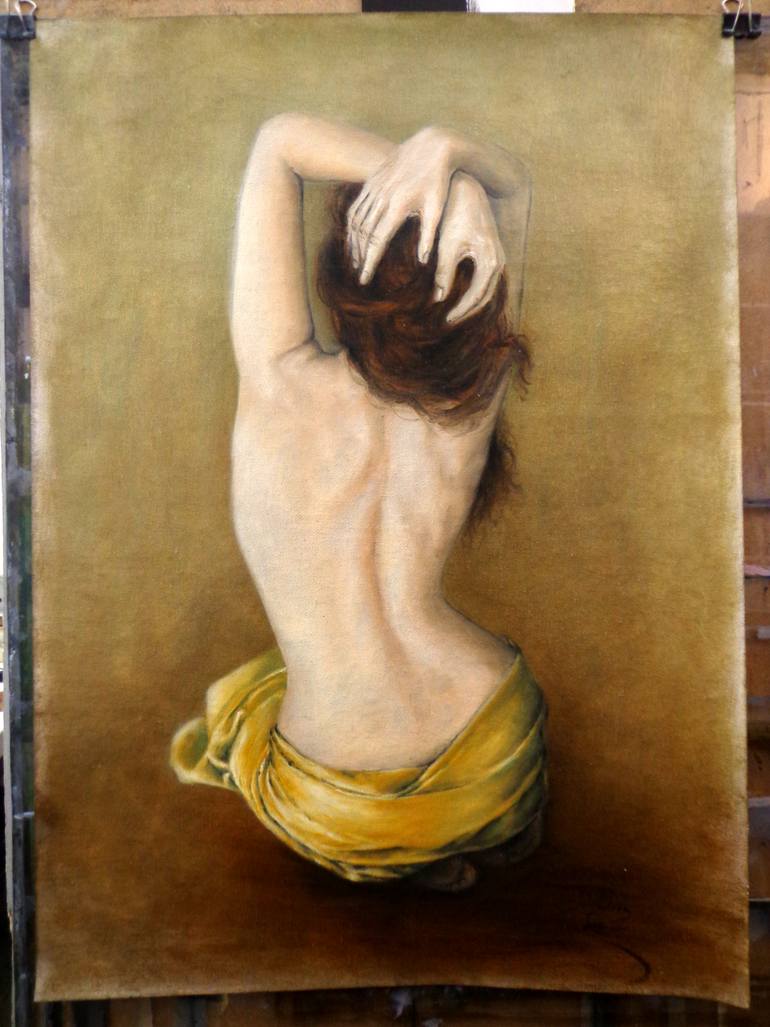 Original Realism Nude Painting by Rogerio Miguel Rodrigues Silva