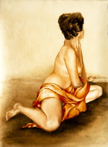 Vulcaness nude with orange scarf thumb