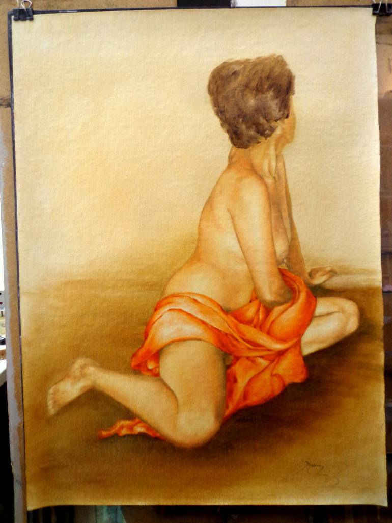 Original Realism Nude Painting by Rogerio Silva