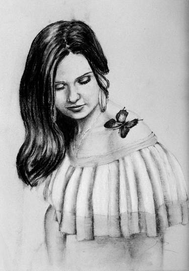 Original Portraiture Women Drawings by Rogerio Silva