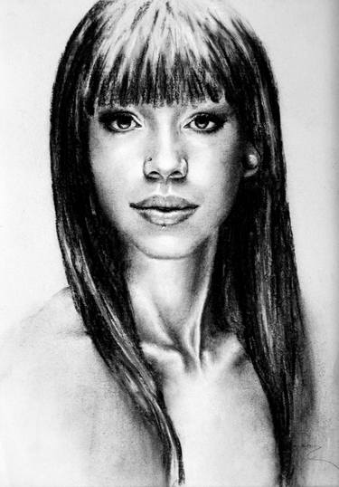 Alessandra Mariella charcoal portrait thumb