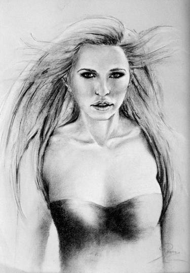 Original Portraiture Women Drawings by Rogerio Silva