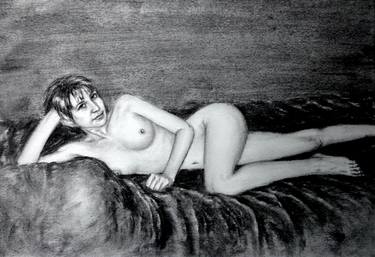 Print of Portraiture Nude Drawings by Rogerio Silva