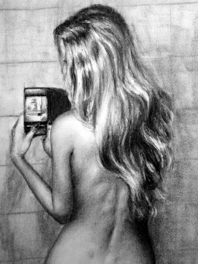 Original Nude Drawing by Rogerio Silva