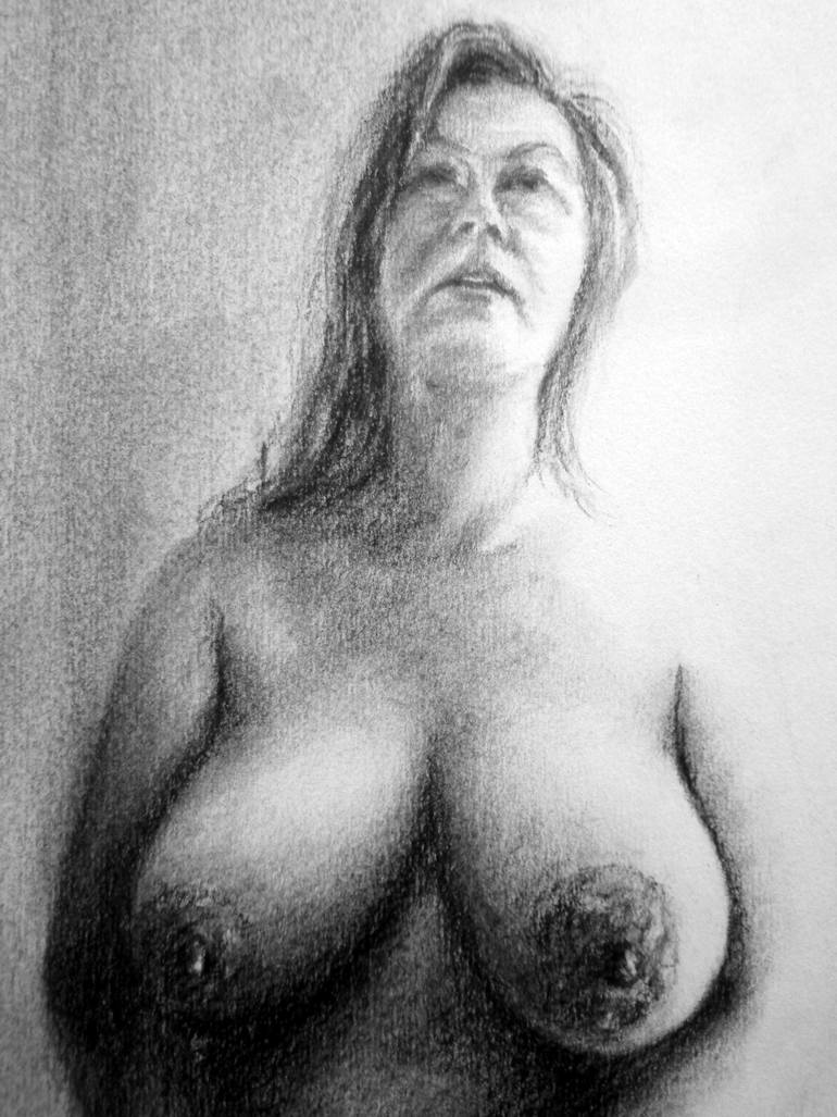 Original Realism Nude Drawing by Rogerio Silva
