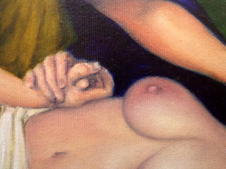 Original Figurative Nude Painting by Rogerio Silva