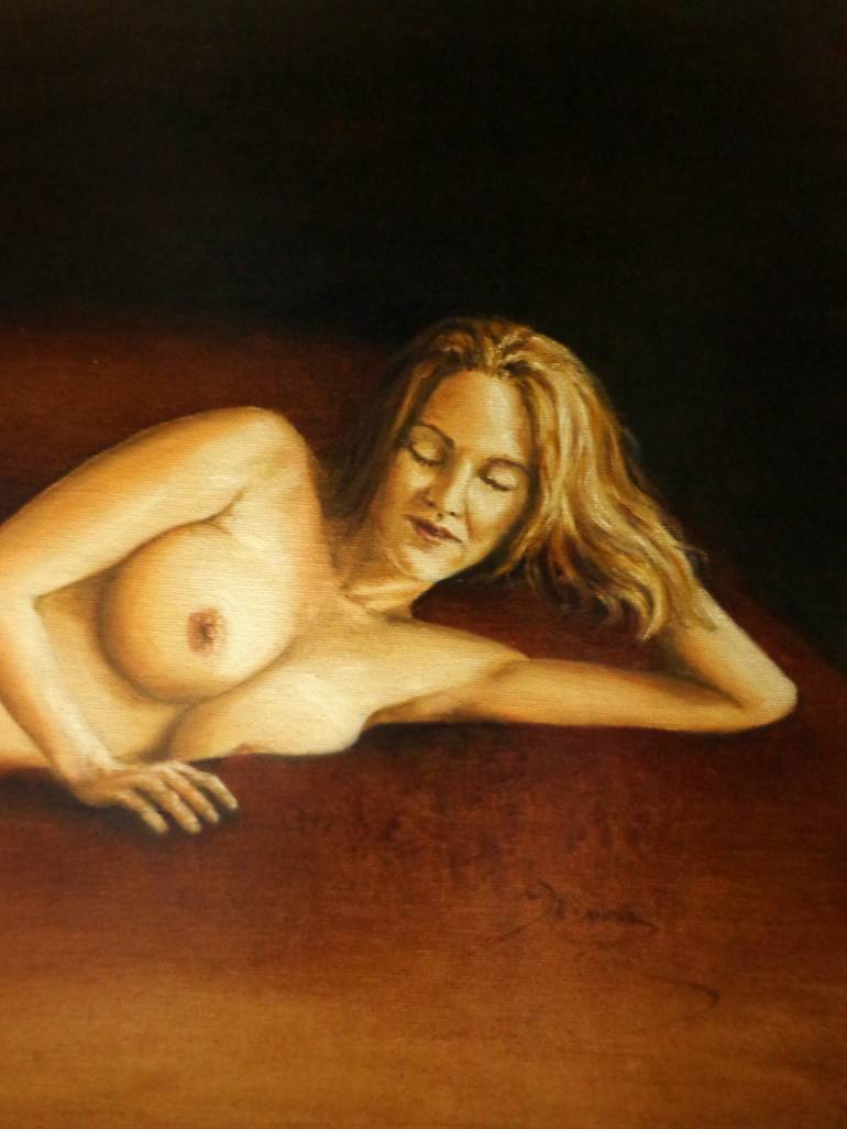 Original Figurative Nude Painting by Rogerio Silva