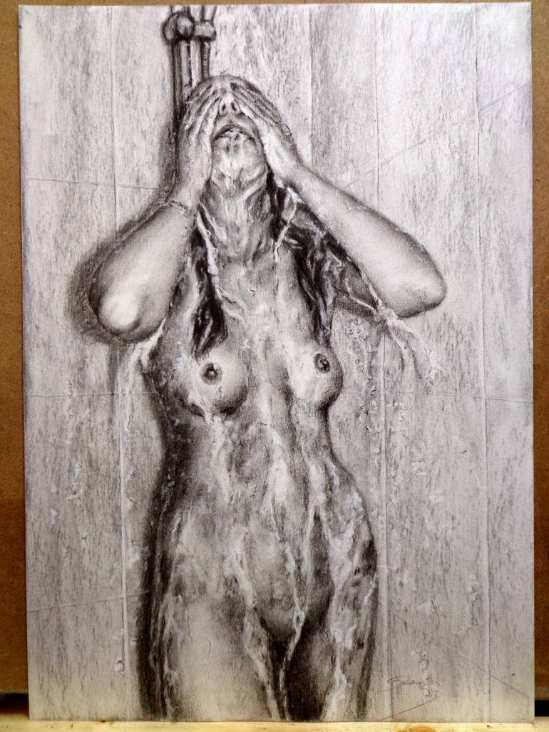 Original Portraiture Erotic Drawing by Rogerio Miguel Rodrigues Silva