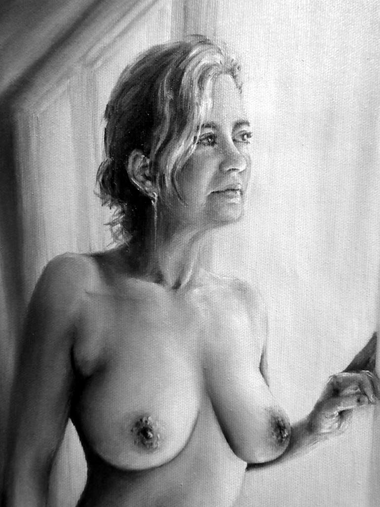 Original Figurative Nude Painting by Rogerio Miguel Rodrigues Silva