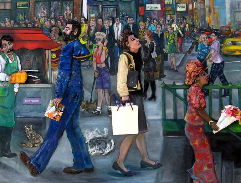 Original People Painting by Nancy Calef