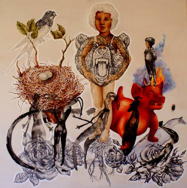 Original Figurative World Culture Painting by Jorge Pinzón