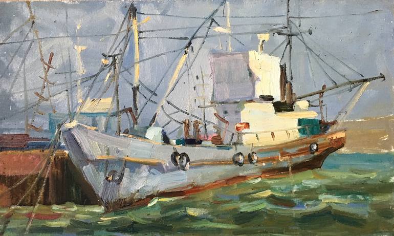 Original Fine Art Boat Paintings by Valeriia Tarasenko