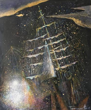 Original Conceptual Ship Paintings by Valeriia Tarasenko