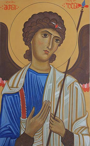 Archangel Michael. Icon painting, traditional iconography. Egg tempera. Orthodox icon. Christian icon. Iconography. Painted icon thumb