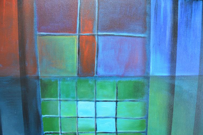 Original Abstract Geometric Painting by Arkadiusz Kulesza