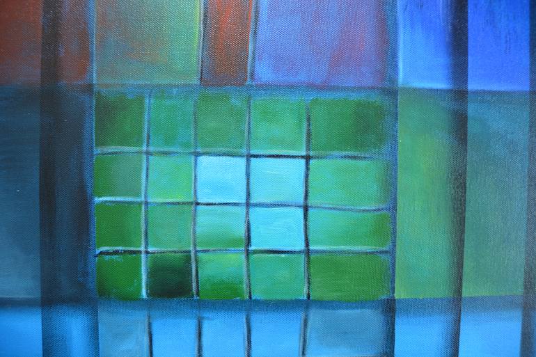 Original Abstract Geometric Painting by Arkadiusz Kulesza