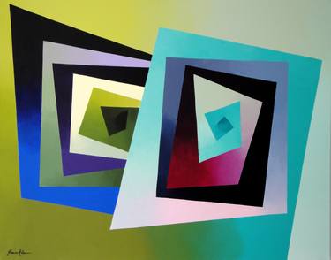 Original Abstract Geometric Paintings by Marion Dahmen