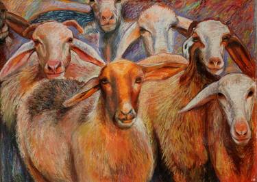 Goats in oil pastel thumb