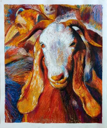 Portrait of a goat thumb