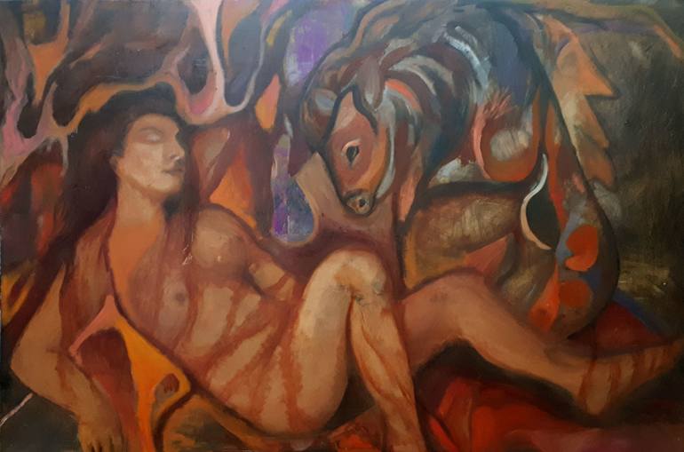 Original Abstract Fantasy Painting by Anat Baron Gilboa