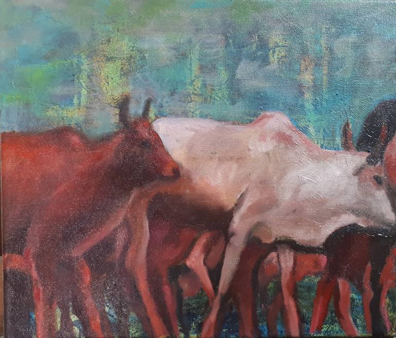 Original Impressionism Animal Painting by Anat Baron Gilboa