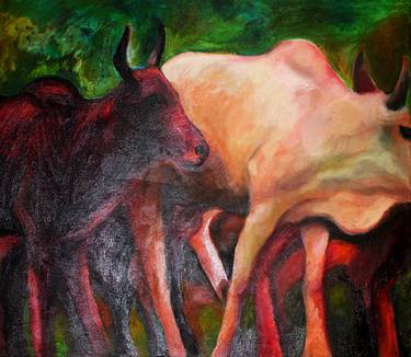 Original Abstract Expressionism Animal Paintings by Anat Baron Gilboa