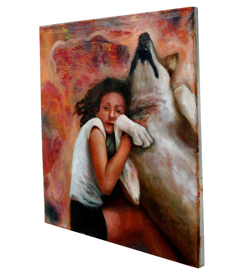 Original Figurative Dogs Painting by Anat Baron Gilboa