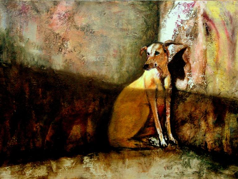 Original Expressionism Dogs Painting by Anat Baron Gilboa