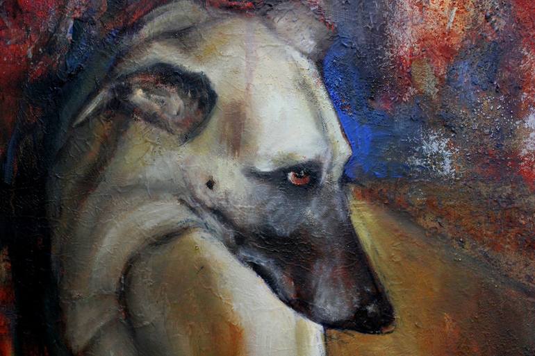 Original Abstract Expressionism Dogs Painting by Anat Baron Gilboa