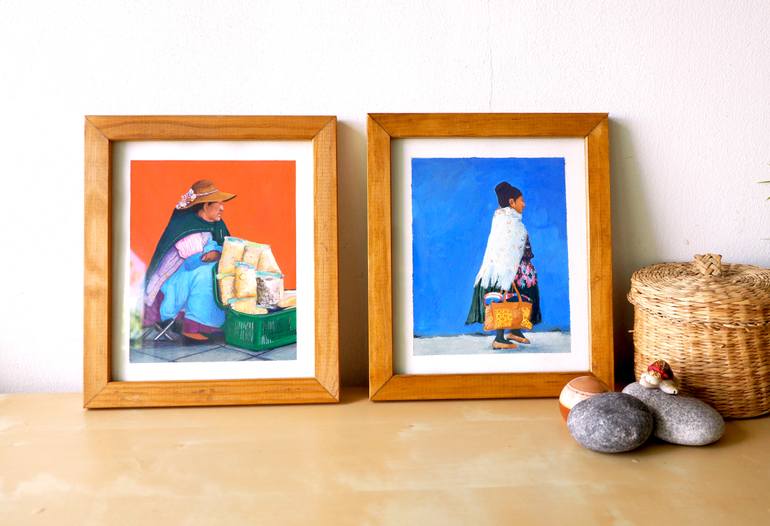 Original Documentary People Painting by Anat Baron Gilboa