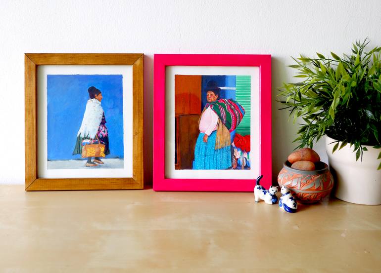 Original Documentary People Painting by Anat Baron Gilboa