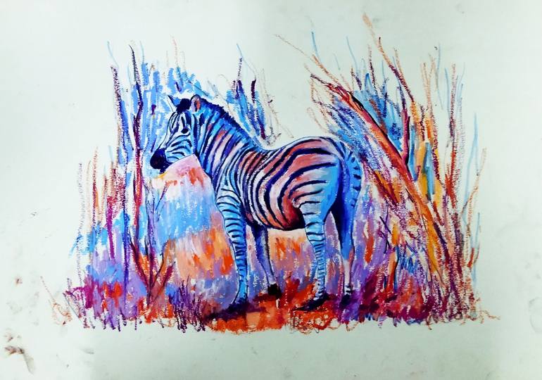 colorful zebra painting