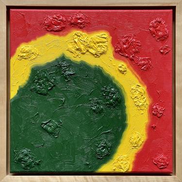 Dark Green, Yellow, Red Oil 12x12 E6728 thumb