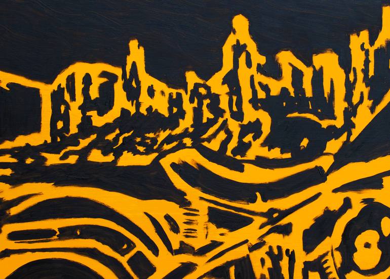 Original Abstract Transportation Painting by Jesse Colton